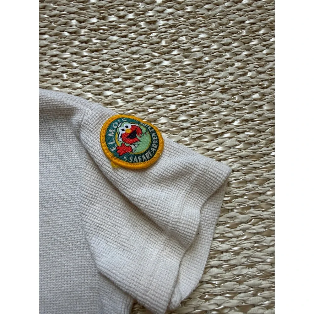 Vintage Sesame Street Elmo Safari‎ Adventure Waffle Knit Bodysuit XL 12 months